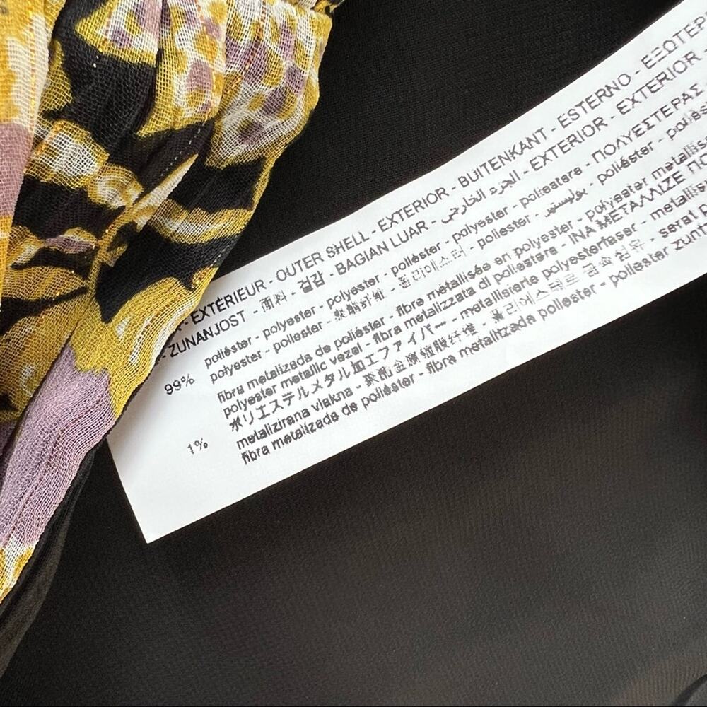 Zara Floral Printed One Shoulder Draping Mini Dress Women’s XS - Picture 6 of 8